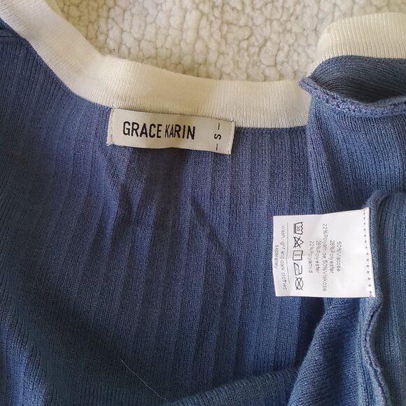 GRACE KARIN Sweater Dress Long Sleeve V Neck Pullover Elegant Midi Knit Dress - Picture 8 of 8